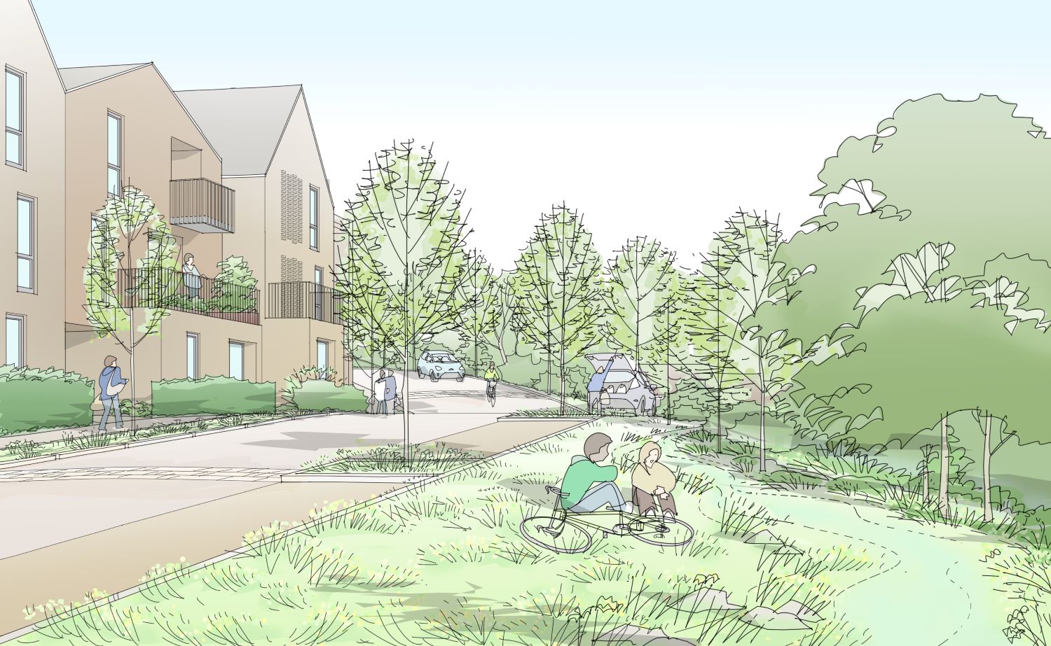 CGI Guildford Cathedral Woodland edge