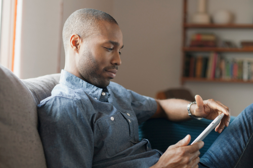 Man using tablet